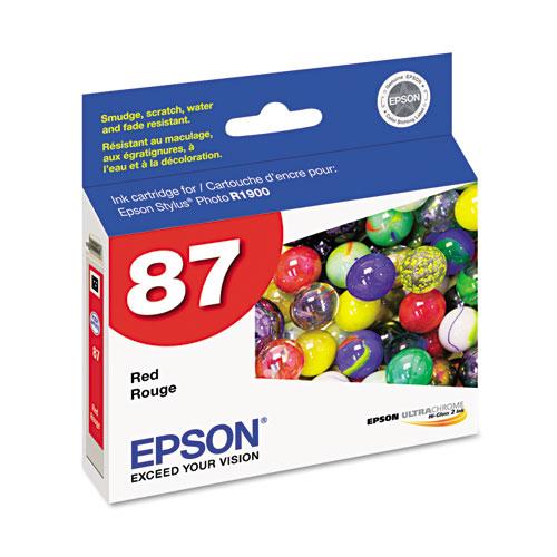 Original Epson T087720 (87) UltraChrome Hi-Gloss 2 Ink, Red