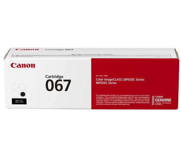 Canon 067 Black Toner Cartridge, Genuine OEM Toner in Retail Box (5102C001)