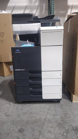 Refurbished Konica Minolta bizhub C368 Color Photocopier - Professional 36 ppm Multifunction System with Stand