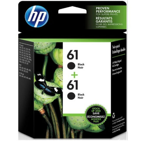 Original HP 61, (CZ073FN) 2-pack Black Original Ink Cartridges - New