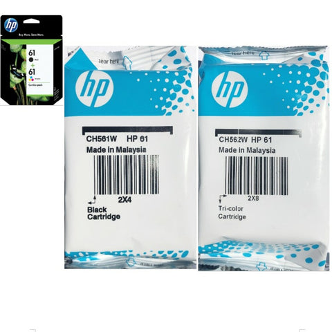 Genuine HP 61 Black & Tri-Color Combo Ink Cartridges
