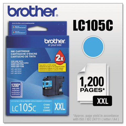 Original Brother LC105C Innobella Super High-Yield Ink, Cyan