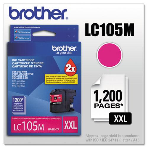 Original Brother LC105M Innobella Super High-Yield Ink, Magenta