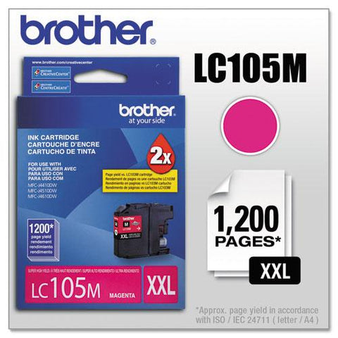 Original Brother LC105M Innobella Super High-Yield Ink, Magenta