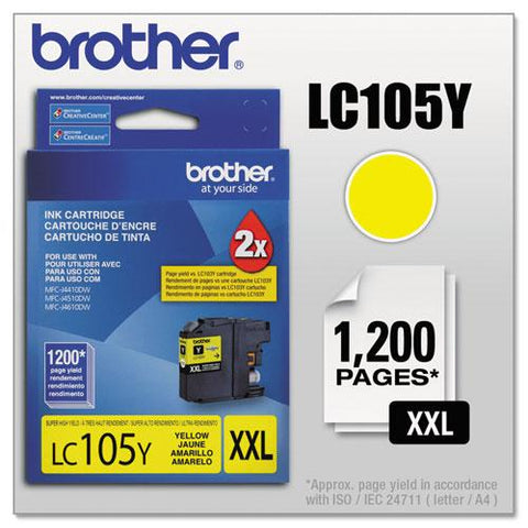 Original Brother LC105Y Innobella Super High-Yield Ink, Yellow