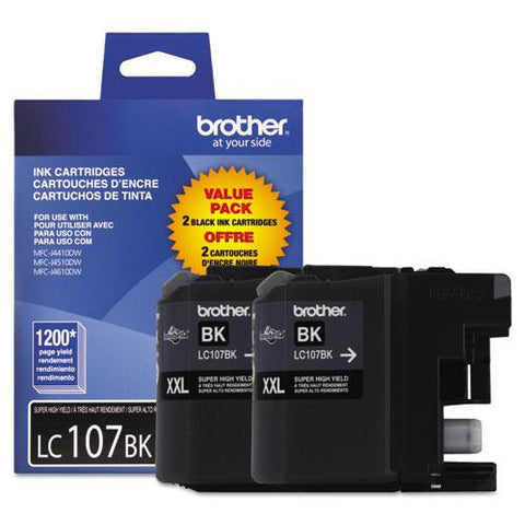 Original Brother LC1072PKS Innobella Super High-Yield Ink, Black, 2/PK