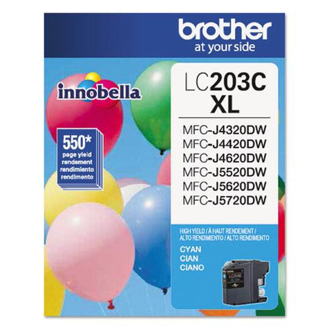 Original Brother LC203C Innobella High-Yield Ink, Cyan