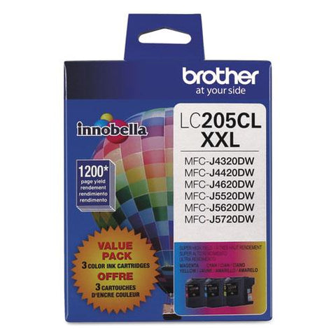 Original Brother LC2053PKS Innobella Super High-Yield Ink, Cyan/Magenta/Yellow, 3/PK