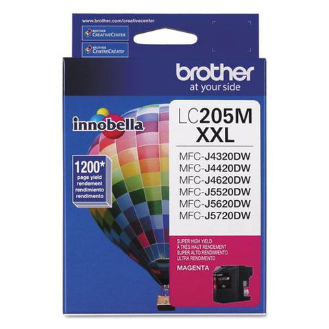 Original Brother LC205M Innobella Super High-Yield Ink, Magenta