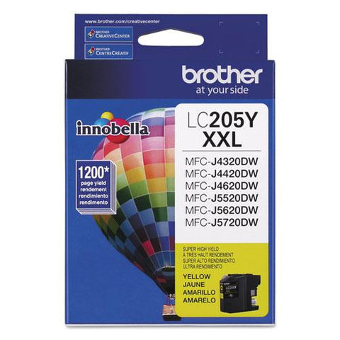 Original Brother LC205Y Innobella Super High-Yield Ink, Yellow