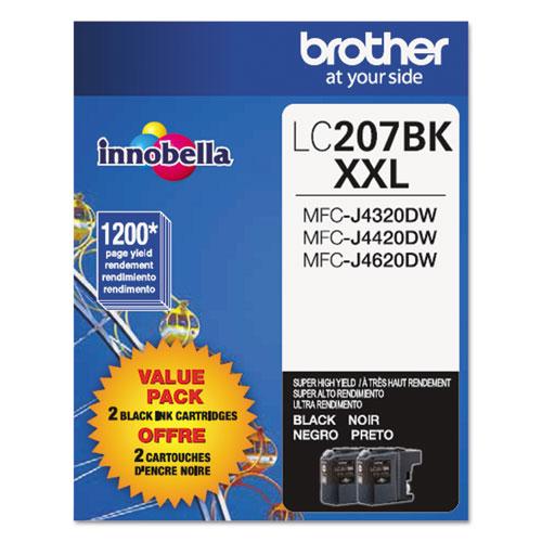 Original Brother LC2072PKS Innobella Super High-Yield Ink, Black, 2/PK