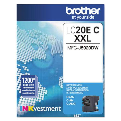 Original Brother LC20EC INKvestment Super High-Yield Ink, Cyan