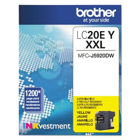 Original Brother LC20EY INKvestment Super High-Yield Ink, Yellow