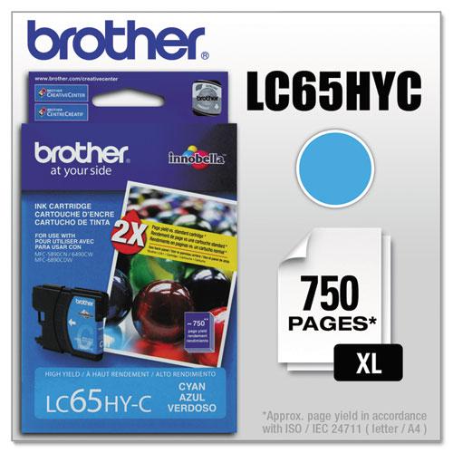 Original Brother LC65HYC Innobella High-Yield Ink, Cyan