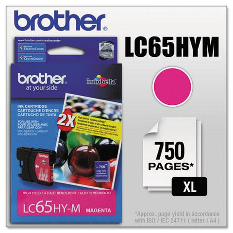 Original Brother LC65HYM Innobella High-Yield Ink, Magenta