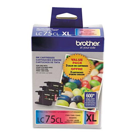 Original Brother LC753PKS Innobella High-Yield Ink, Cyan/Magenta/Yellow, 3/PK