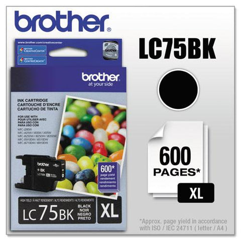 Original Brother LC75BK Innobella High-Yield Ink, Black