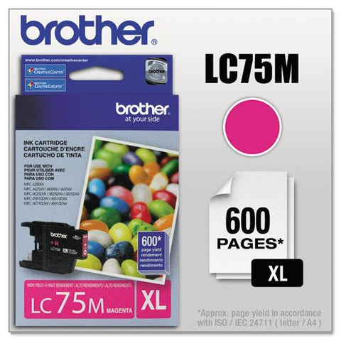 Original Brother LC75M Innobella High-Yield Ink, Magenta