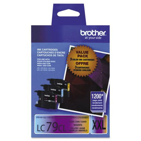 Original Brother LC793PKS Innobella Super High-Yield Ink, Cyan/Magenta/Yellow, 3/PK