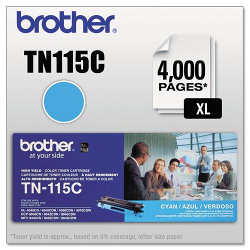 Original Brother TN115C High-Yield Toner, Cyan