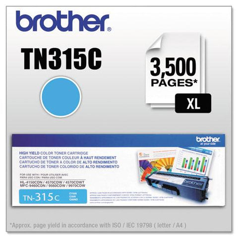 Original Brother TN315C High-Yield Toner, Cyan