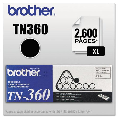 Original Brother TN360 High-Yield Toner, Black