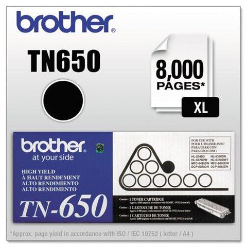 Original Brother TN650 High-Yield Toner, Black