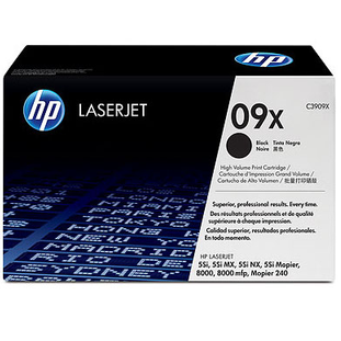 Original HP C3909X  ( HP 09X )  Black High-Yield Microfine Print Laser Toner Cartridge (17.1K YLD)