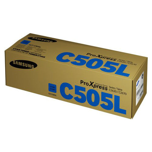 Original Samsung CLTC505L (SU037A) Cyan Toner Cartridge (3.5K YLD)