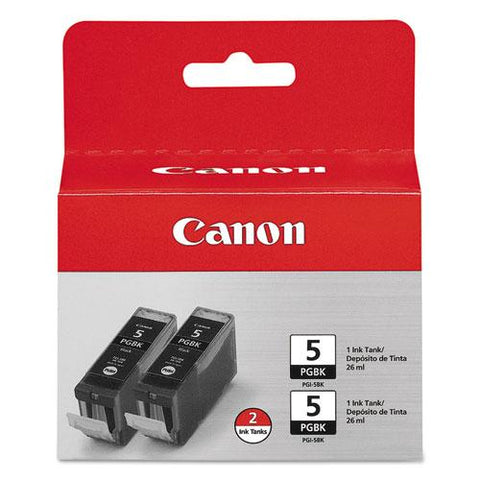 Original Canon 0628B009 (PGI-5BK) ChromaLife100+ Ink, Black, 2/PK