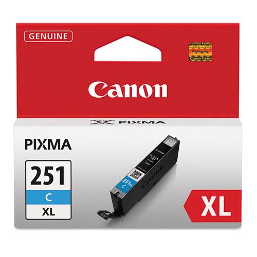 Original Canon 6449B001 (CLI-251XL) ChromaLife100+ High-Yield Ink, Cyan