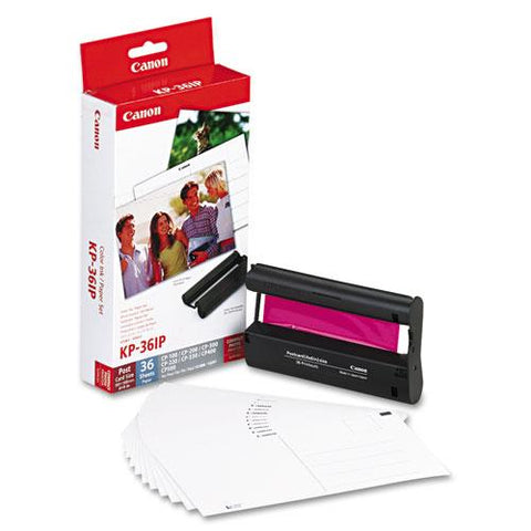 Original Canon 7737A001 (KP-36IP) Color Ink & Paper Set, Tri-Color