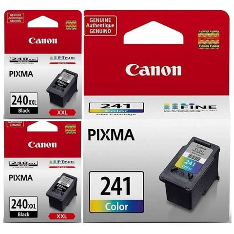 Original Canon 240XXL Black and 241 Tri Color Original Ink Cartridges, Saving Bundle Pack ( 3 Inks/Pack)