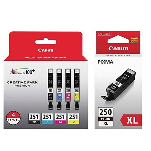 Original Canon 250XL-251 Bundle, 5 Packs