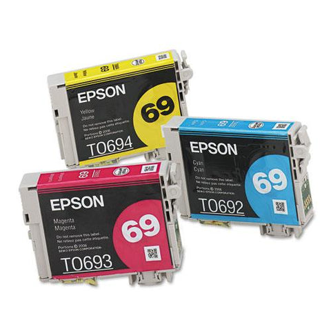 Original Epson T069520 (69) DURABrite Ink, Cyan/Magenta/Yellow, 3/PK