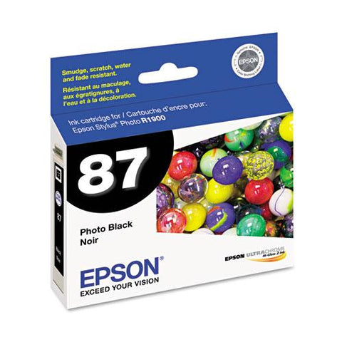 Original Epson T087120 (87) UltraChrome Hi-Gloss 2 Ink, Black