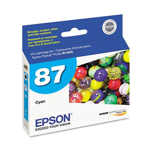 Original Epson T087220 (87) UltraChrome Hi-Gloss 2 Ink, Cyan