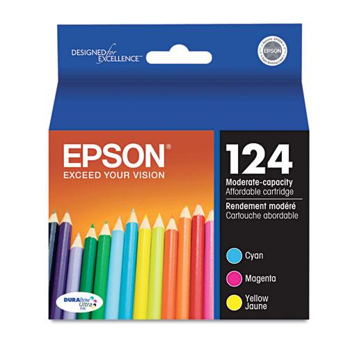 Original Epson T124520 (124) DURABrite Ultra Ink, Cyan/Magenta/Yellow, 3/PK