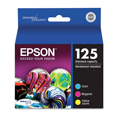 Original Epson T125520 (125) DURABrite Ultra Ink, Cyan/Magenta/Yellow, 3/PK