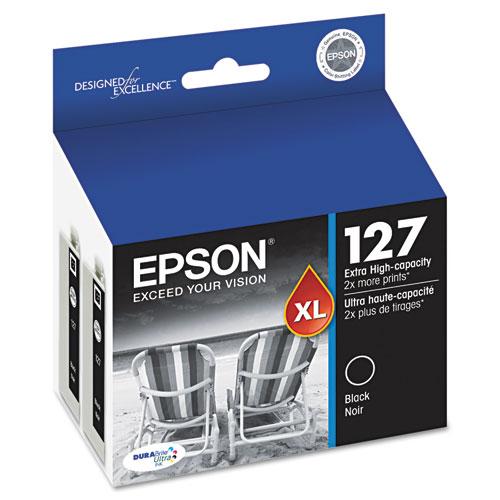 Original Epson T127120D2 (127) DURABrite Ultra Extra High-Yield Ink, Black, 2/PK