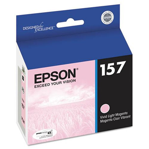 Original Epson T157620 (157) UltraChrome K3 Ink, Light Magenta