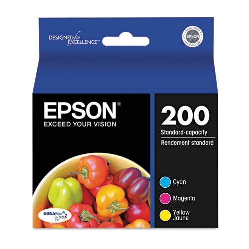 Original Epson T200520 (200) DURABrite Ultra Ink, Cyan/Magenta/Yellow, 3/Pack