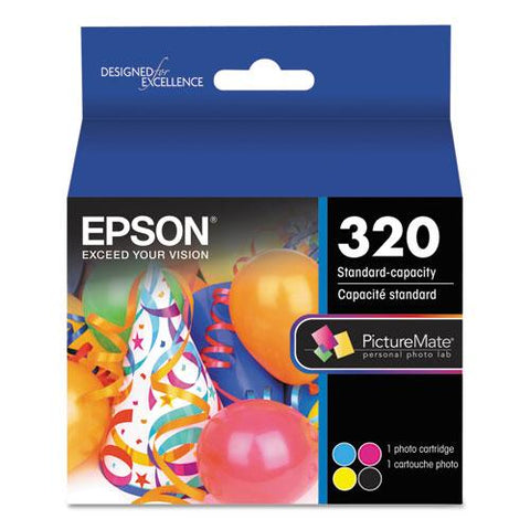 Original Epson T320P PictureMate 400 Print Pack, Black/Cyan/Magenta/Yellow Ink & Photo Paper