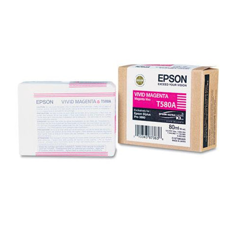 Original Epson T580A00 UltraChrome K3 Ink, Vivid Magenta