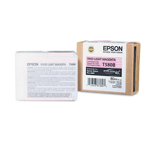 Original Epson T580B00 UltraChrome K3 Ink, Vivid Light Magenta