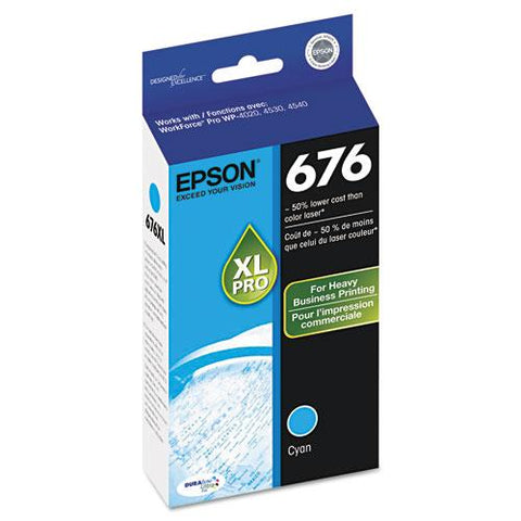 Original Epson T676XL220 (676) DURABrite Ultra High-Yield Ink, Cyan