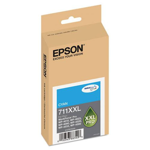 Original Epson T711XXL220 (711XL) DURABrite Ultra High-Yield Ink, Cyan