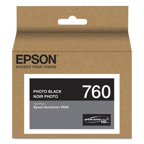 Original Epson T760120 (760) UltraChrome HD Ink, Photo Black