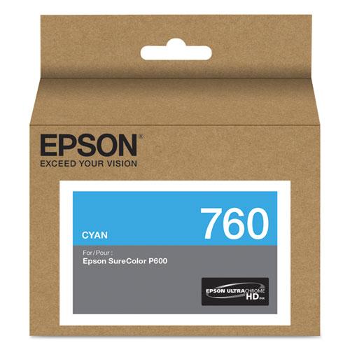 Original Epson T760220 (760) UltraChrome HD Ink, Cyan
