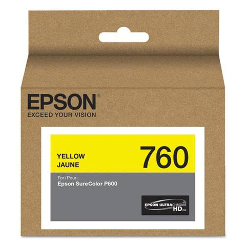 Original Epson T760420 (760) UltraChrome HD Ink, Yellow